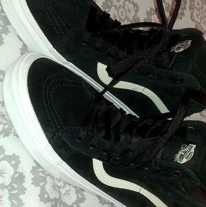 Black and white vans